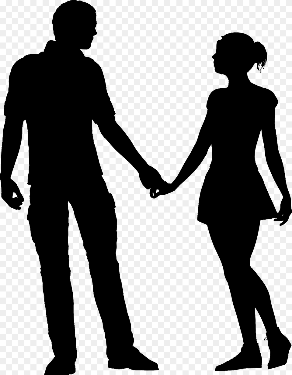 Couple Silhouette, Body Part, Person, Hand, Holding Hands Free Transparent Png