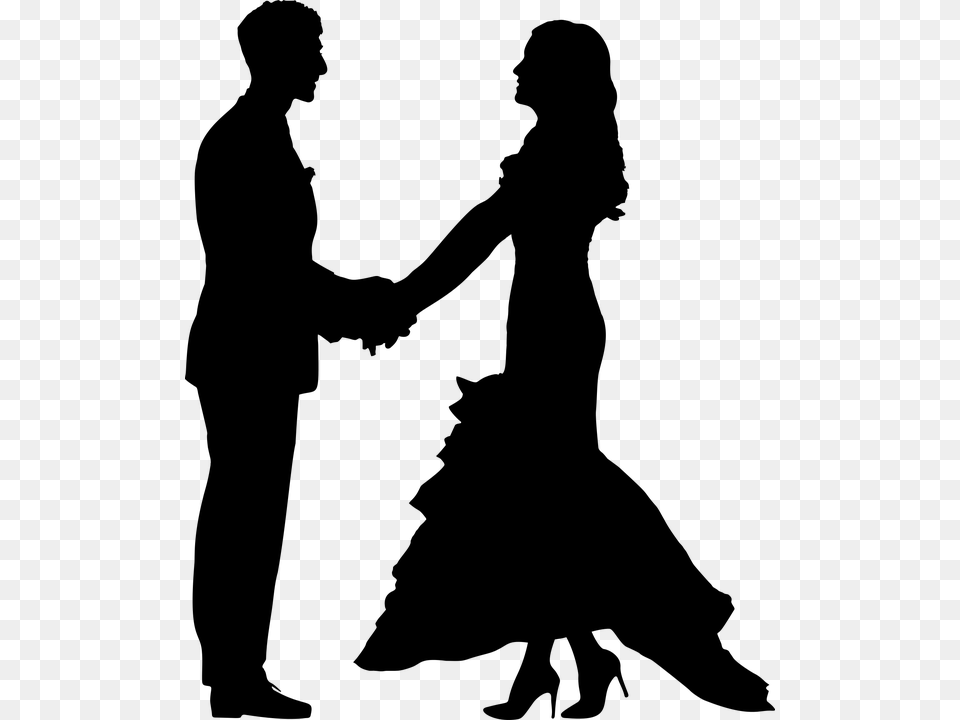 Couple Silhouette Holding Hands Relationship Silhouette, Gray Png