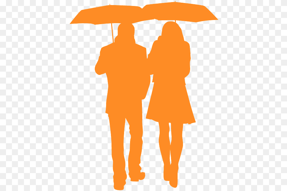 Couple Silhouettes Umbrella, Clothing, Coat, Adult, Male Free Transparent Png