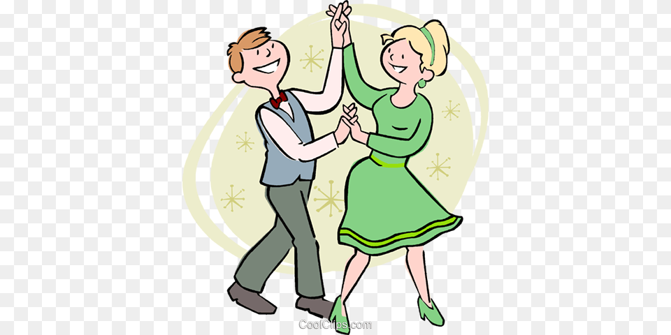 Couple Square Dancing Royalty Vector Clip Art Cartoon Picture Of Dancing, Baby, Person, Dress, Clothing Png Image