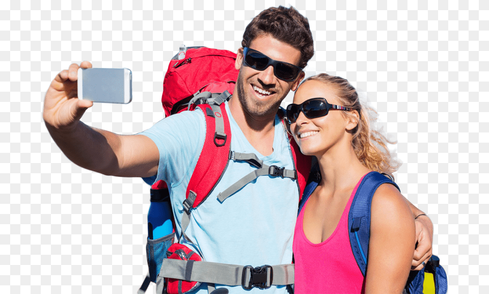 Couple Traveling Couple With Sunglasses, Head, Selfie, Person, Face Png Image