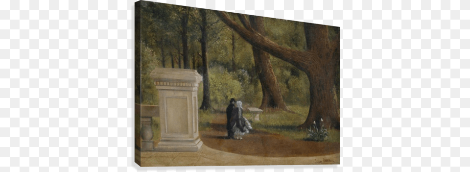 Couple Walking In The Park Canvas Print Jean Braud, Art, Painting, Person, Plant Png