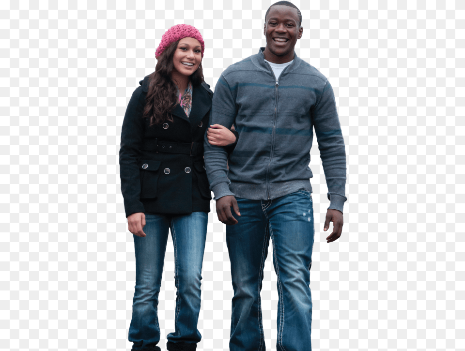 Couple Walking People Walking Forward, Jeans, Hat, Pants, Long Sleeve Free Png