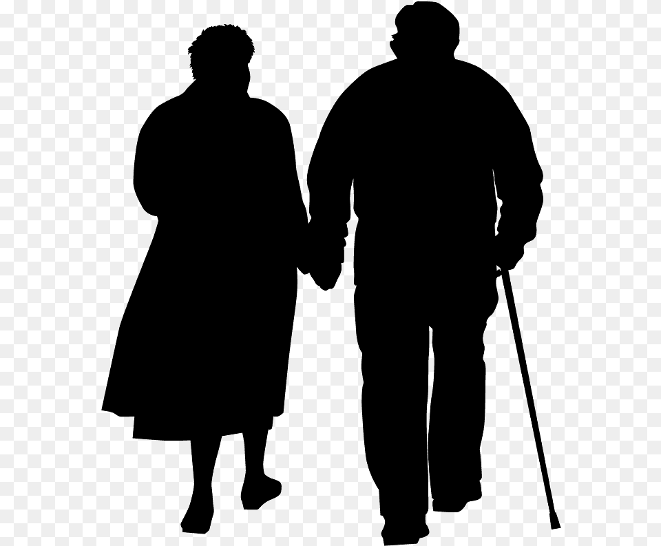 Couple Walking Silhouette, Gray Free Transparent Png