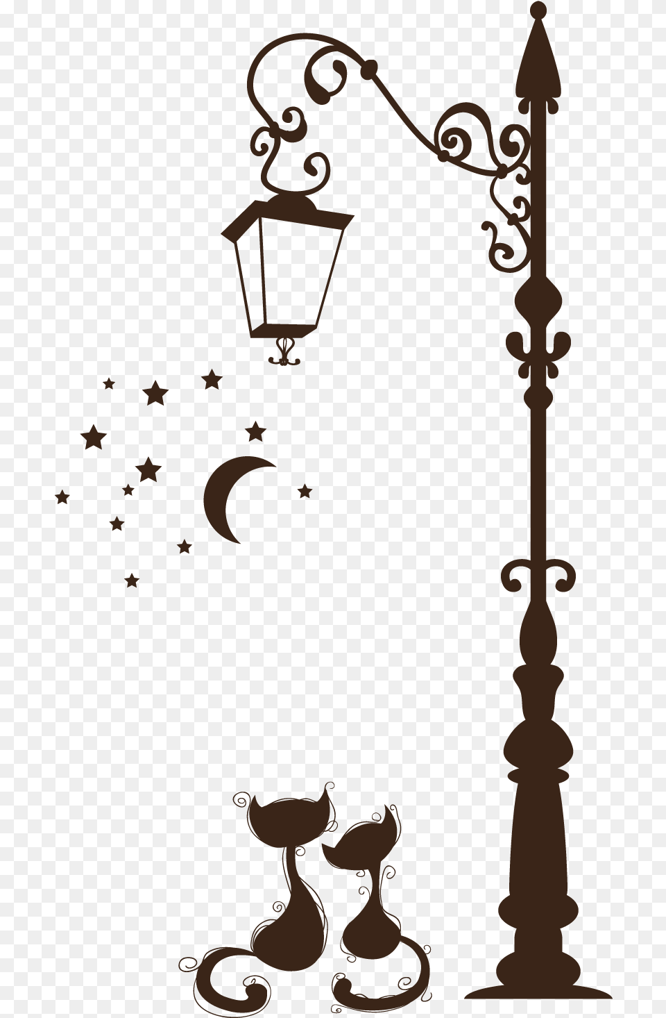 Couple Wallpaper Cat Kiss Drawing Cartoon Clipart Street Light Wall Art, Lamp, Lamp Post, Person Png