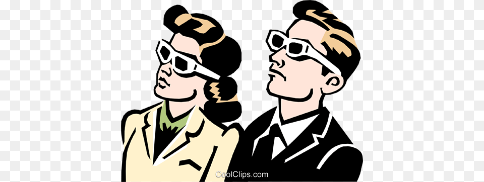 Couple Watching Movie Royalty Vector Clip Art Illustration, Accessories, Glasses, Person, Man Free Png Download