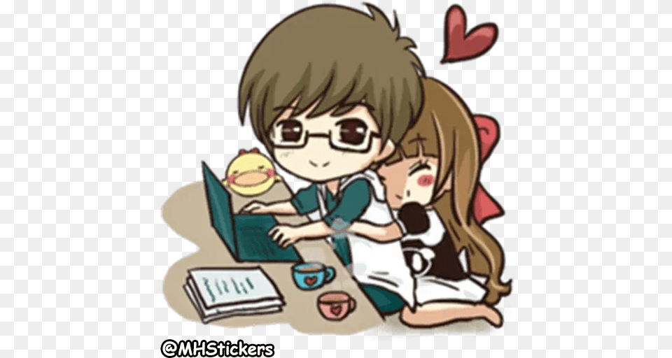 Couple Whatsapp Stickers Stickers Cloud Cinta Dalam, Book, Comics, Publication, Baby Free Png