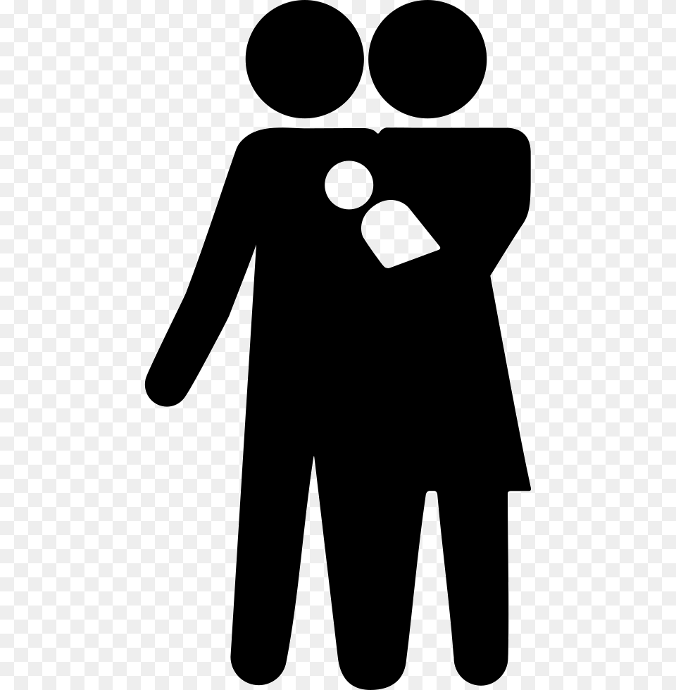 Couple With Baby, Stencil, Silhouette, Adult, Male Free Transparent Png