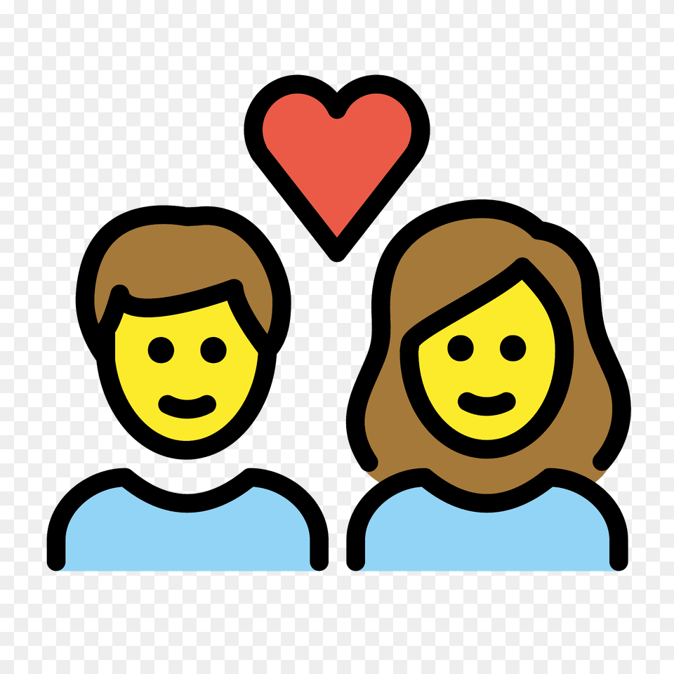 Couple With Heart Emoji Clipart, Face, Head, Person, Baby Free Png Download
