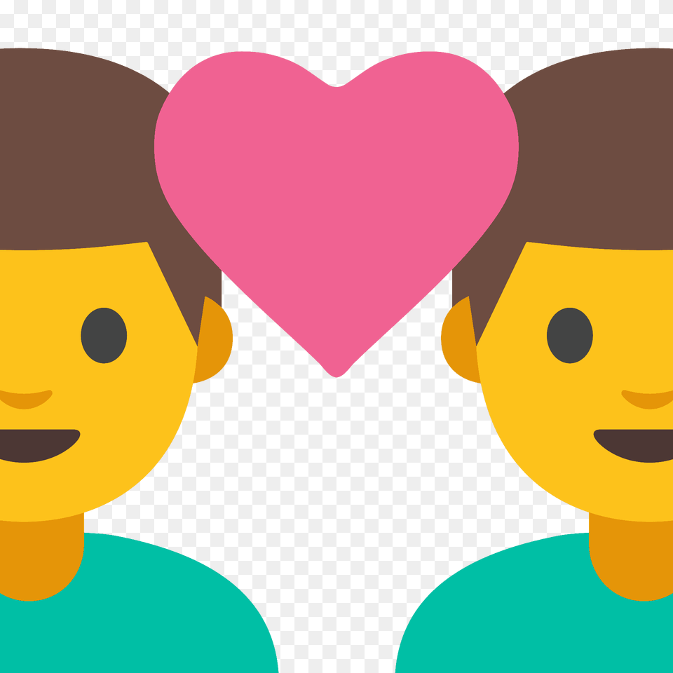 Couple With Heart Man Man Emoji Clipart, Face, Head, Person Free Png Download