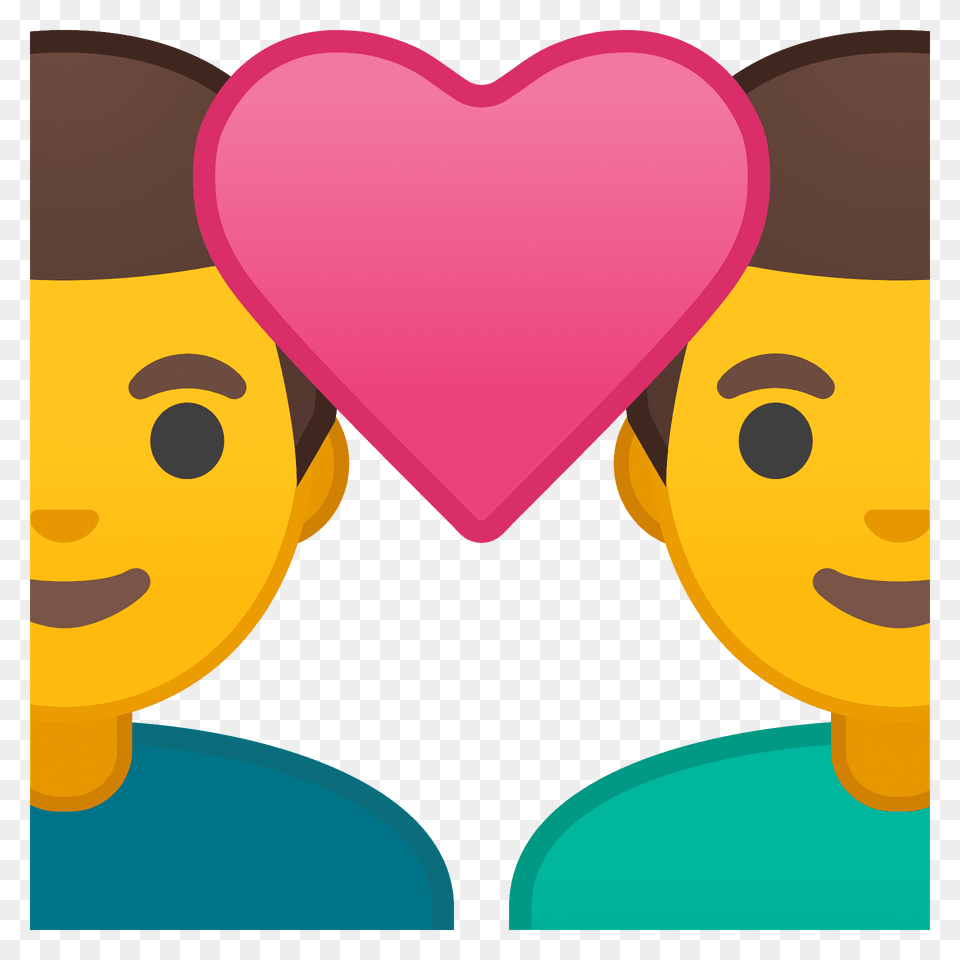 Couple With Heart Man Man Emoji Clipart, Face, Head, Person, Art Png Image