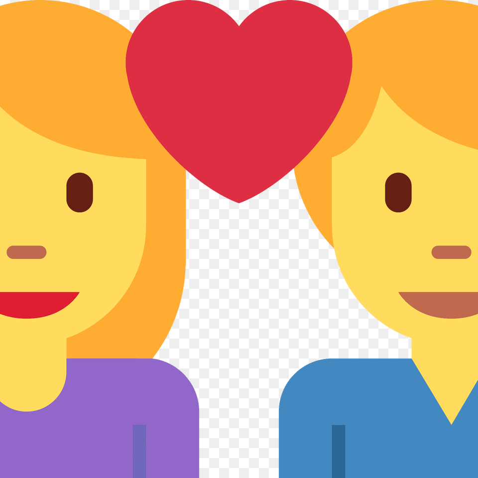 Couple With Heart Woman Man Emoji Clipart, Face, Head, Person Png Image