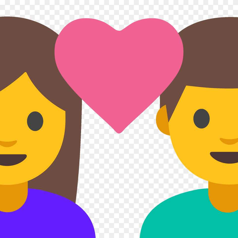 Couple With Heart Woman Man Emoji Clipart, Face, Head, Person Png