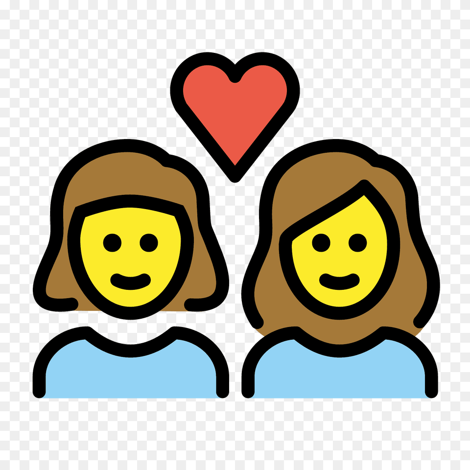 Couple With Heart Woman Woman Emoji Clipart, Face, Head, Person, Baby Png
