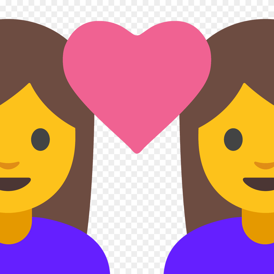 Couple With Heart Woman Woman Emoji Clipart, Face, Head, Person Png