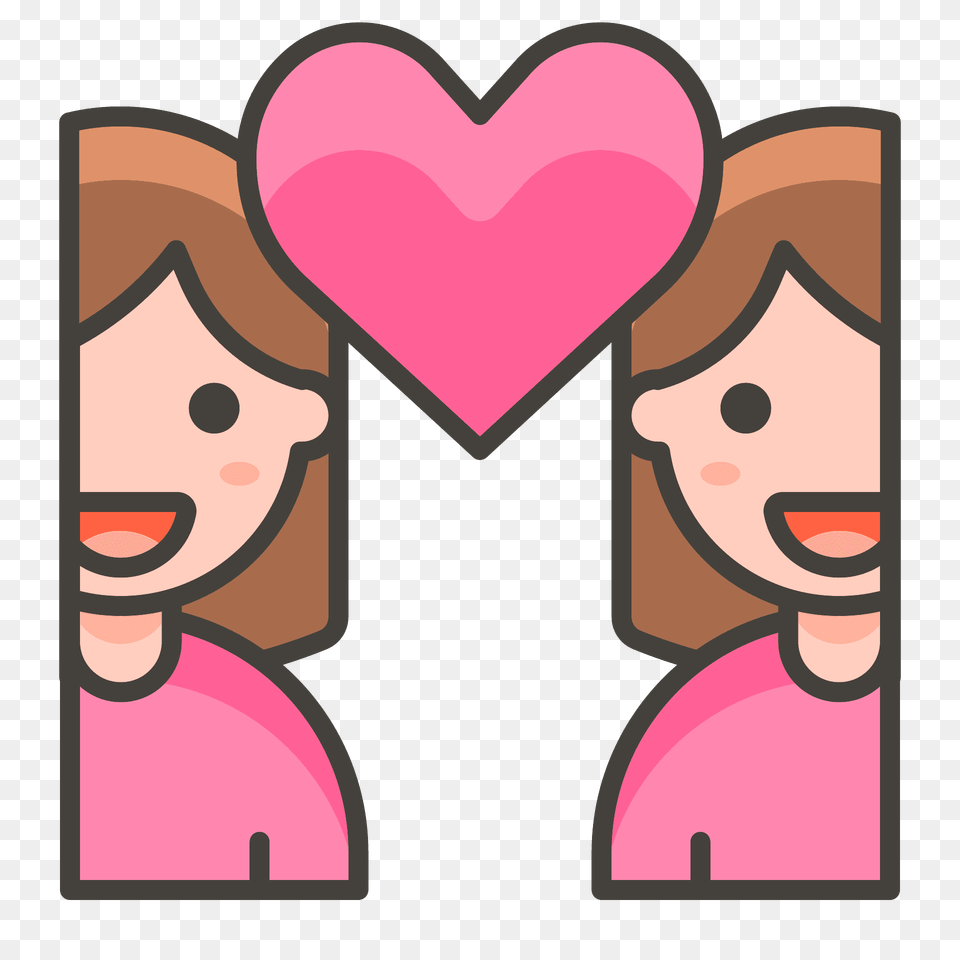 Couple With Heart Woman Woman Emoji Clipart, Cosmetics, Lipstick Png Image