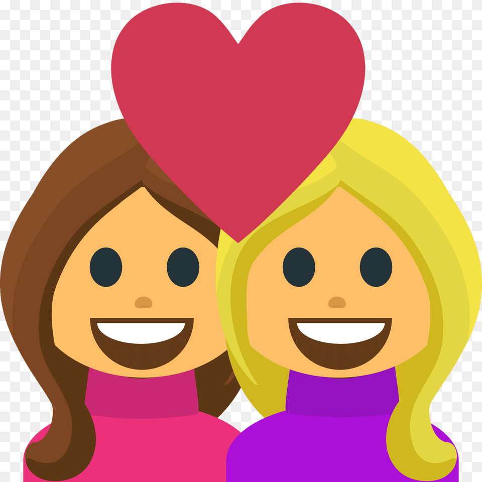 Couple With Heart Woman Woman Emoji Clipart, Balloon, Face, Head, Person Png