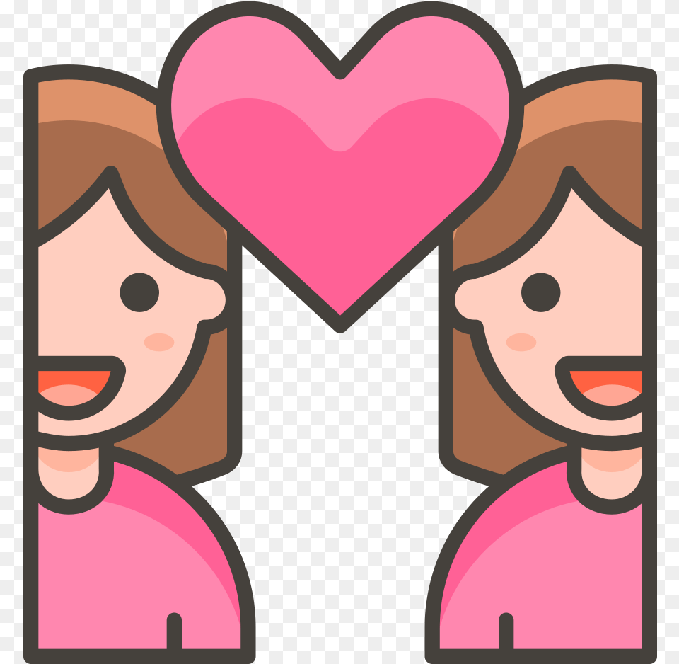Couple With Heart Woman Woman Emojis De Familia Free Png