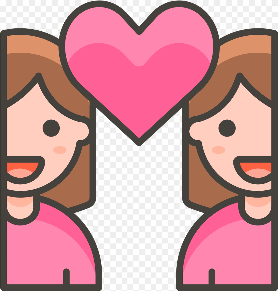 Couple With Heart Woman Woman Raise Hand Cartoon Png