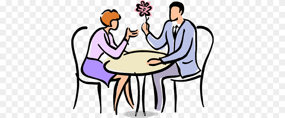 Couples Enjoying A Conversation Royalty Vector Clip Art, Table, Furniture, Dining Table, Indoors Free Png