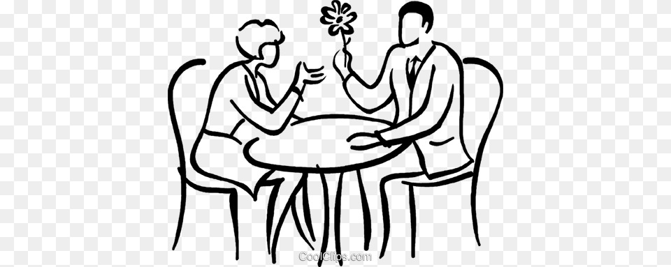 Couples Enjoying A Conversation Royalty Vector Clip Art, Architecture, Building, Table, Dining Room Png