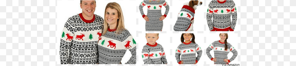 Couples Matching Christmas Sweaters Family Child Dog Christmas Sweaters For Family And Dog, Sweater, Knitwear, Clothing, Adult Free Png Download