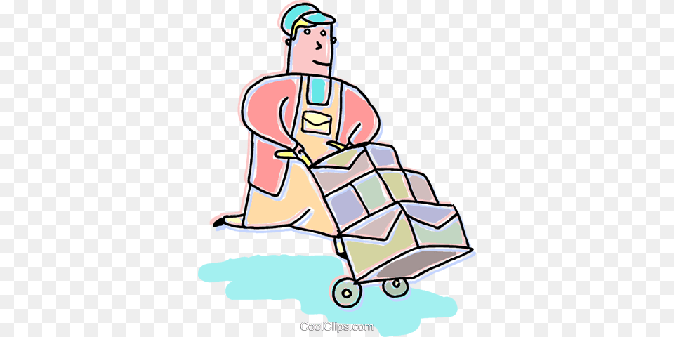 Courier Delivering Packages Royalty Vector Clip Art, Person, Box, Face, Head Free Transparent Png
