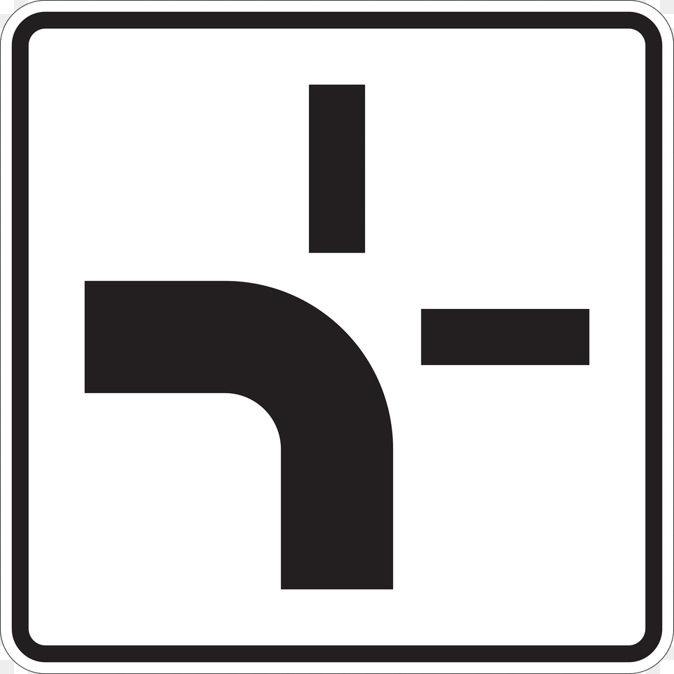 Course Of This Priority Road Turns Left Clipart, Sign, Symbol, Road Sign Free Png Download