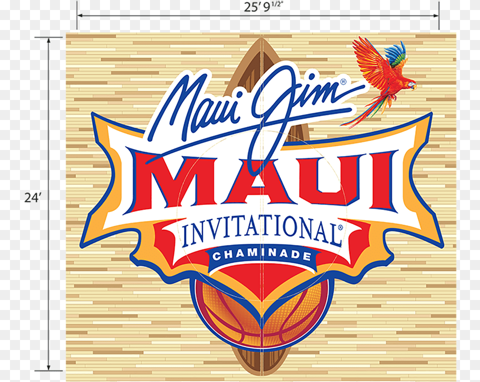 Court Decal For Maui Jim Maui Invitational Court Design 2018 Maui Invitational Bracket, Logo, Animal, Bird Png