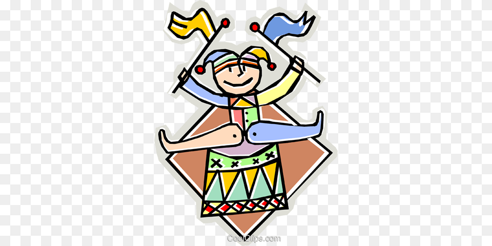 Court Jester Royalty Vector Clip Art Illustration, Musical Instrument, Cross, Symbol Free Png Download