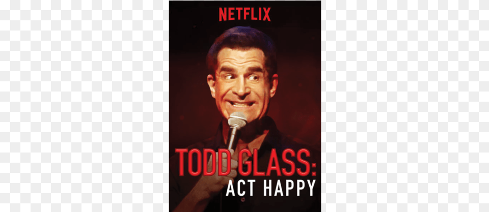 Courtesy Of Imdb Todd Glass Act Happy, Microphone, Book, Publication, Electrical Device Free Transparent Png