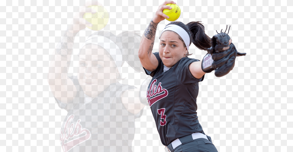 Courtney Mirabella College Softball, Ball, Person, People, Glove Free Png Download