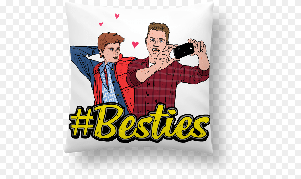 Coussin Synthtique Doux 41 X 41 Cm Besties Marty Mcfly Canvas Print, Home Decor, Photography, Cushion, Person Free Transparent Png