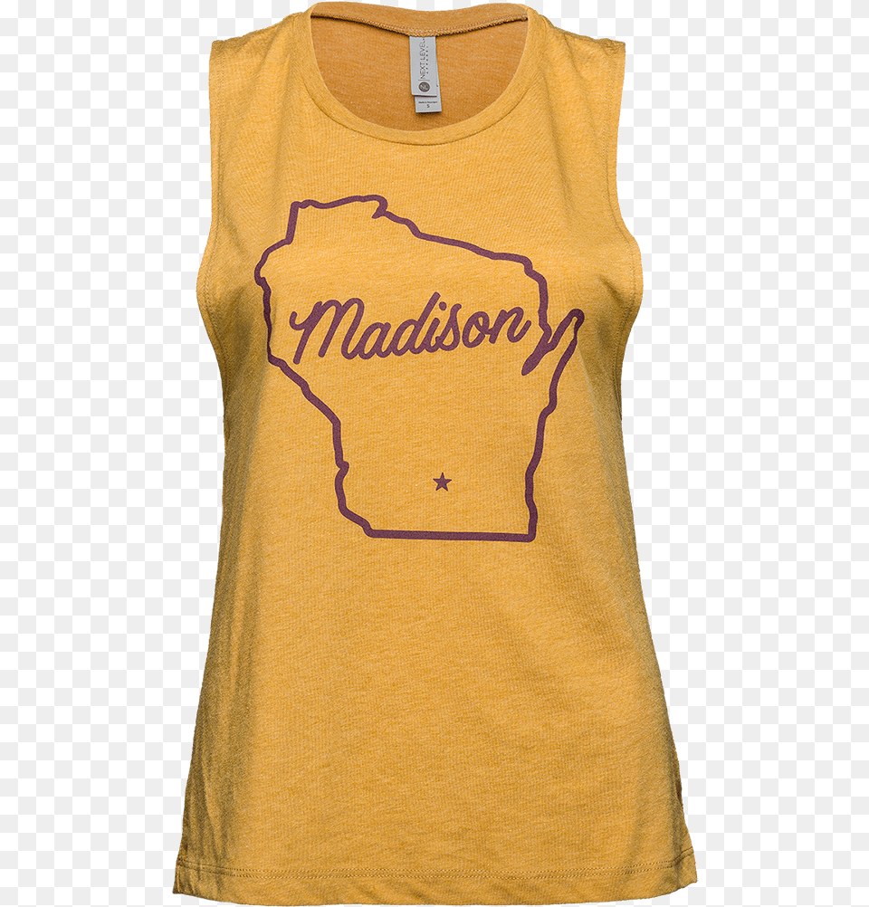 Cover For Brew City Women S Wisconsin State Outline Active Tank, Clothing, Tank Top, Person Png