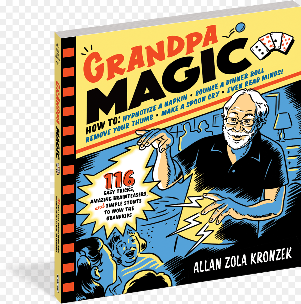Cover Grandpa Magic 116 Easy Tricks Amazing Brainteasers, Publication, Book, Comics, Person Png
