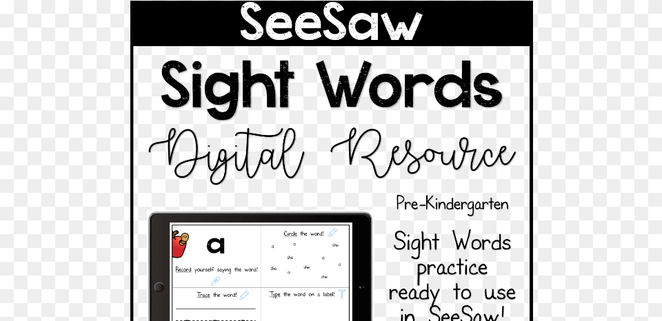 Cover Image 2nd Grade Sight Word List For Seesaw, Computer, Electronics, Text, Computer Hardware Free Png