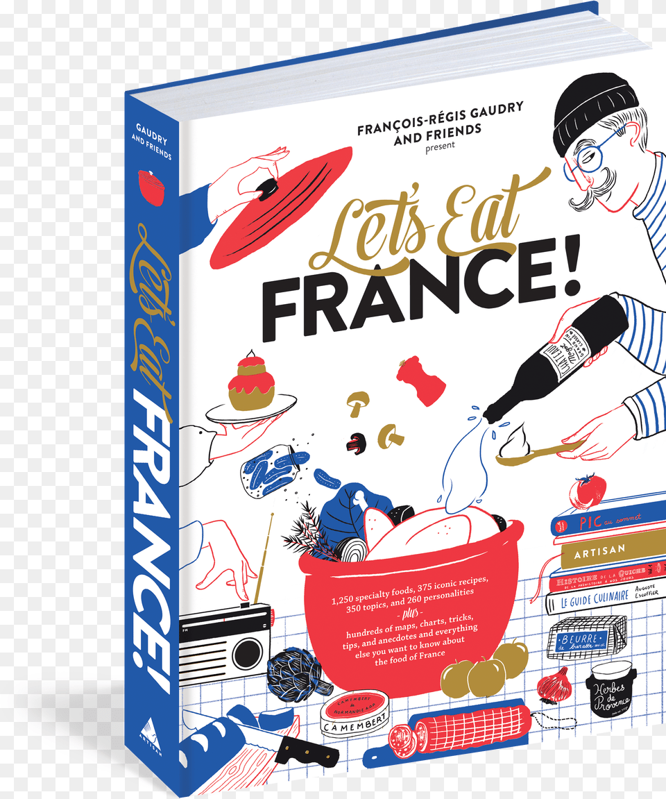 Cover Lets Eat France Book, Advertisement, Poster, Person, Face Free Png