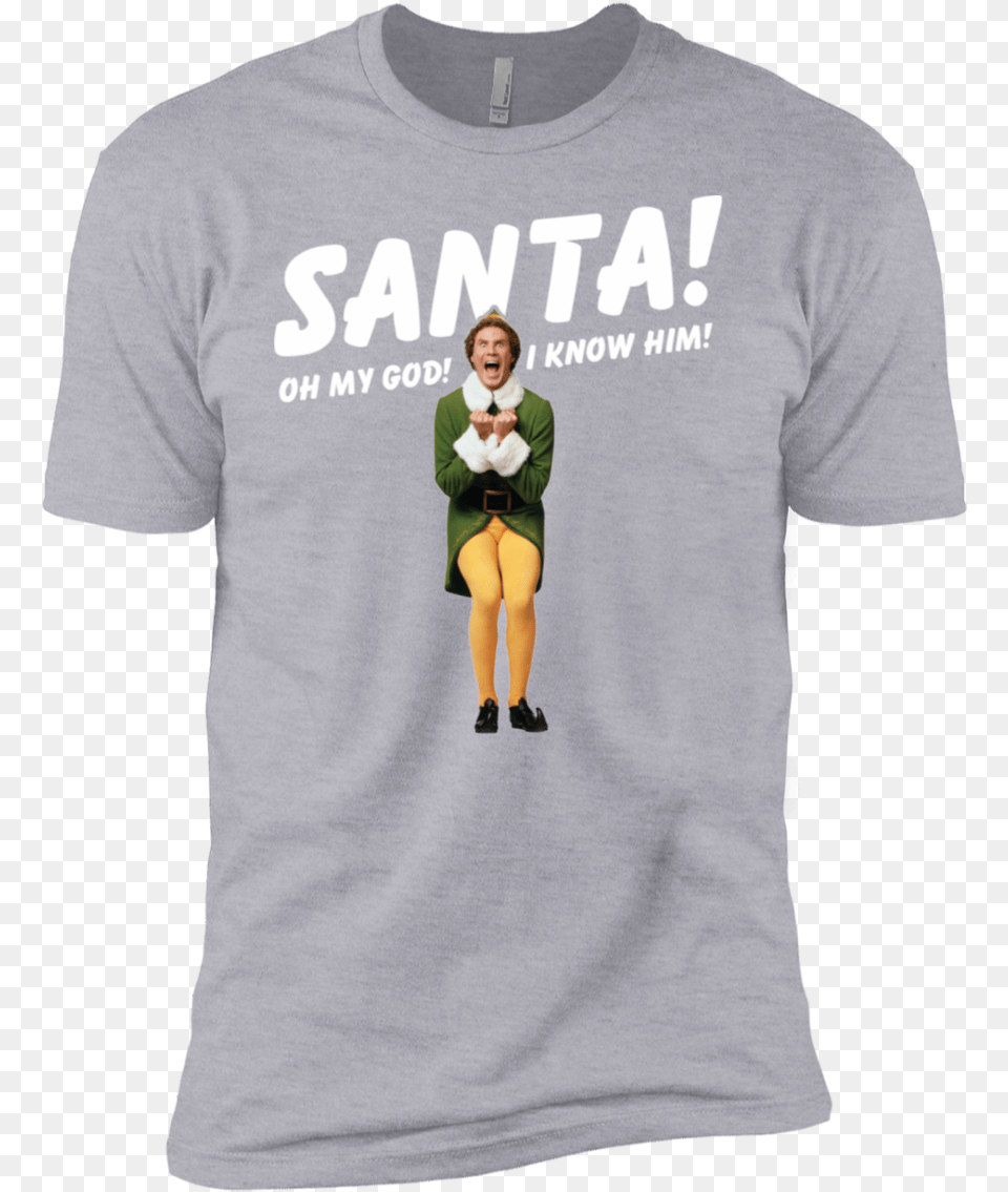 Cover Your Body With Amazing Funny Buddy The Elf Santa Shirt With Chest Logo, Adult, T-shirt, Person, Woman Png