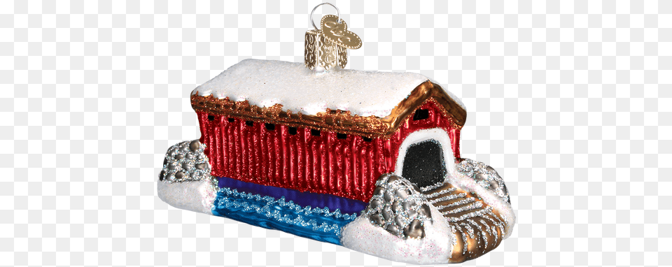 Covered Bridge Glass Ornament Coin Purse, Cream, Dessert, Food, Icing Free Png