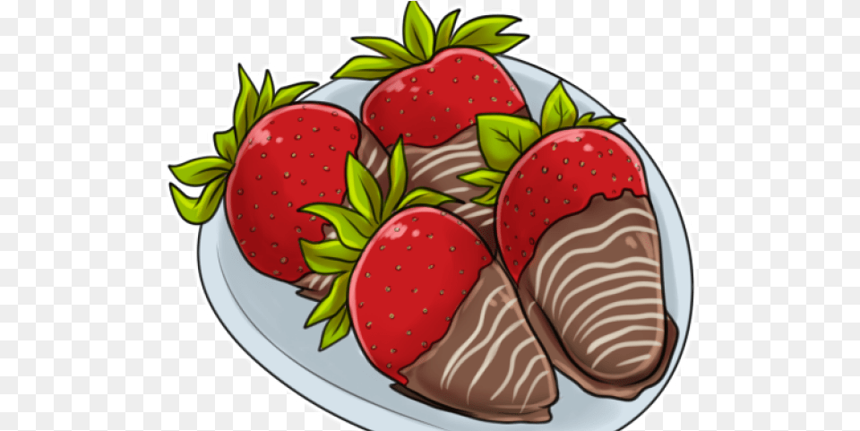Covered Clipart Chocolate Covered Strawberry, Berry, Produce, Platter, Plant Free Png