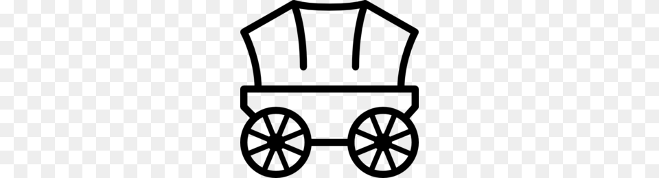 Covered Wagon Clipart, Gray Png Image
