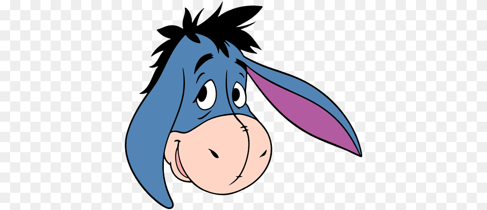 Covering Eye With Ear Smiling Timidly Eeyore39s Smiling Winnie The Pooh Eeyore Face, Cartoon, Animal, Fish, Sea Life Png