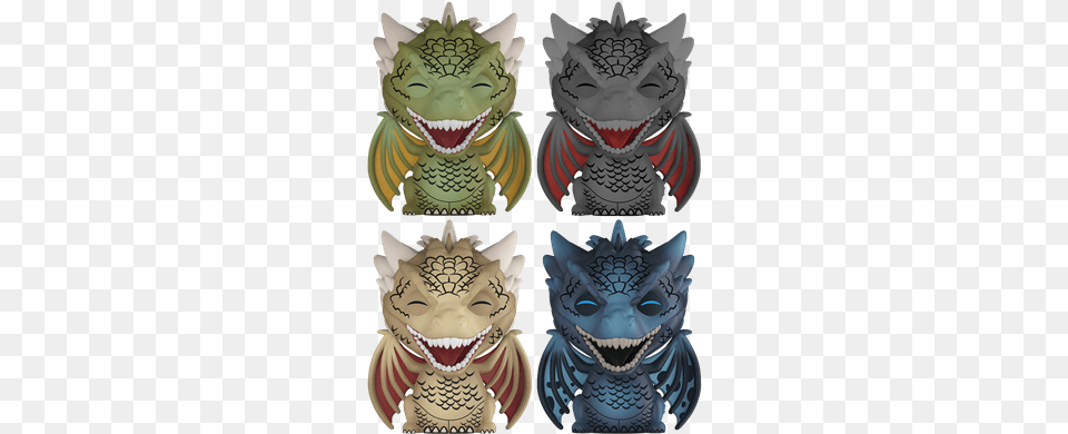 Covetly Dorbz Game Of Thrones Dragons 4 Pack Bust, Animal, Cat, Mammal, Pet Png Image