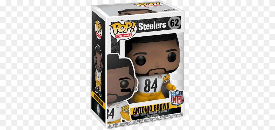 Covetly Funko Pop Football Antonio Brown Road Jersey 62 Chris Hardwick Funko Pop, Box, Face, Head, Person Png