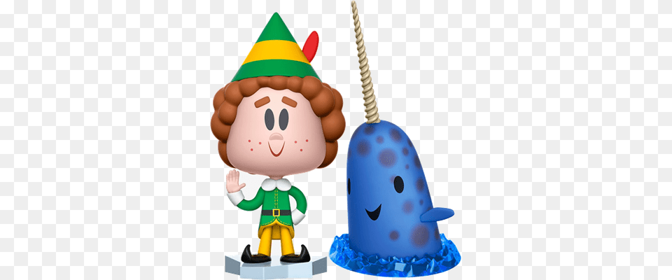 Covetly Vynl All Buddy Narwhal, Clothing, Hat, Dessert, Birthday Cake Png Image