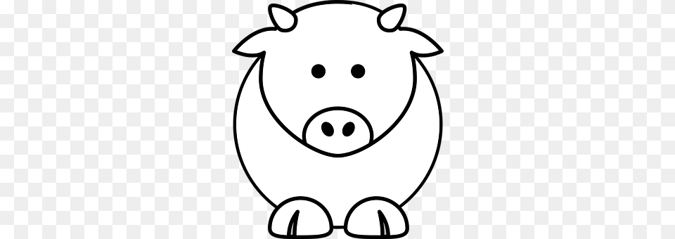 Cow Stencil, Animal, Mammal, Pig Free Transparent Png