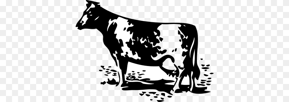 Cow Stencil, Mammal, Livestock, Cattle Free Png Download