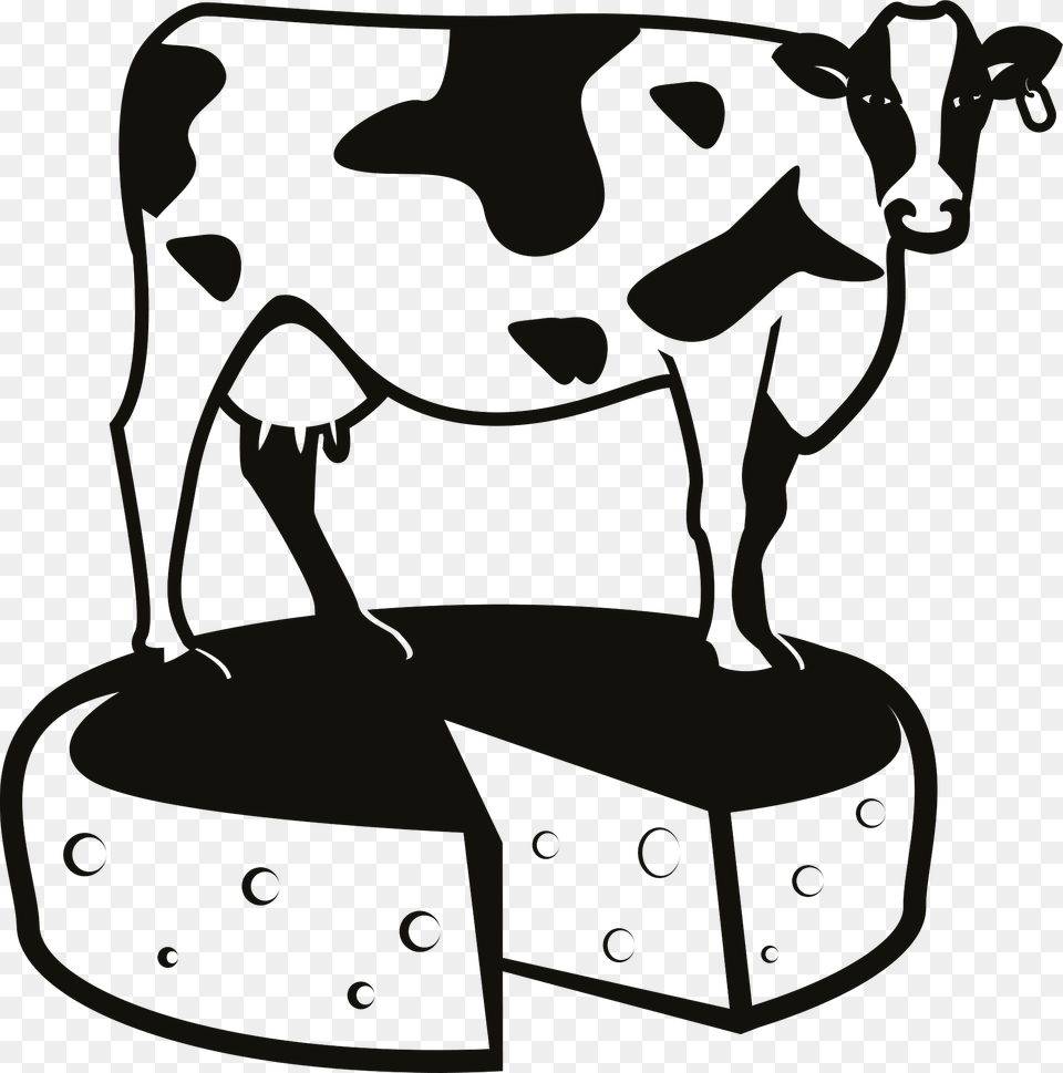 Cow And Cheese Clipart, Animal, Cattle, Dairy Cow, Livestock Free Transparent Png