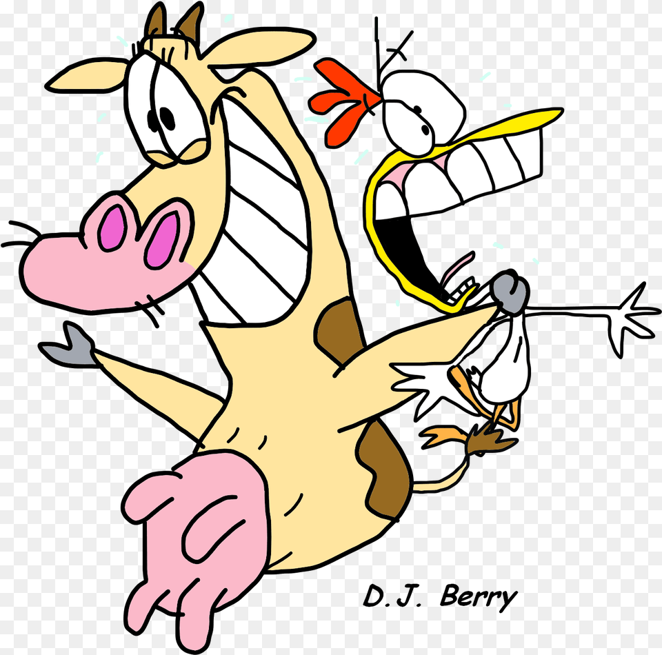 Cow And Chicken Cartoon, Book, Comics, Publication, Baby Free Png Download