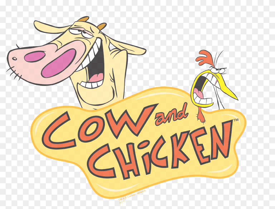 Cow And Chicken Cow And Chicken Logo, Advertisement, Animal, Cattle, Livestock Free Transparent Png